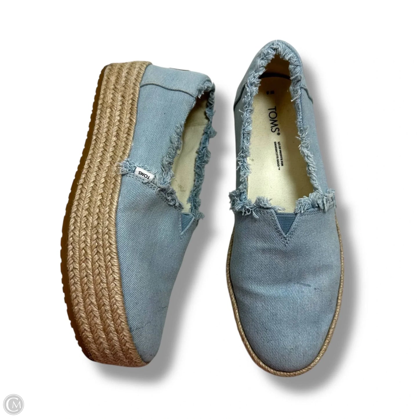 Shoes Flats By Toms In Blue Denim, Size: 8