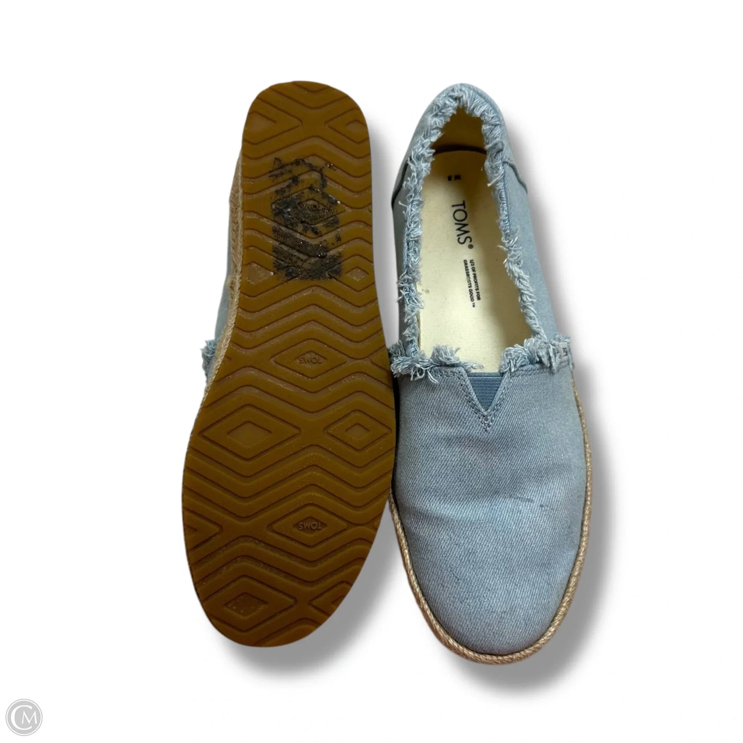 Shoes Flats By Toms In Blue Denim, Size: 8