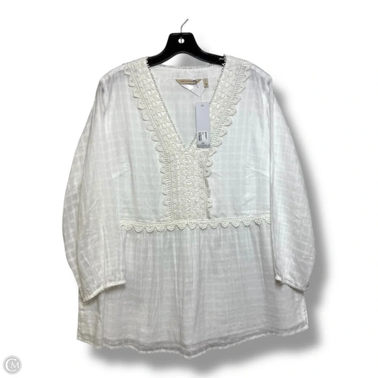 Top Long Sleeve By Soft Surroundings In White, Size: L