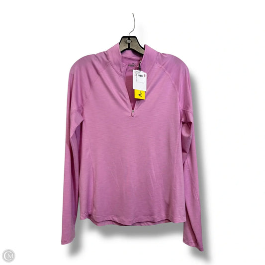 Athletic Top Long Sleeve Collar By Puma In Purple, Size: S