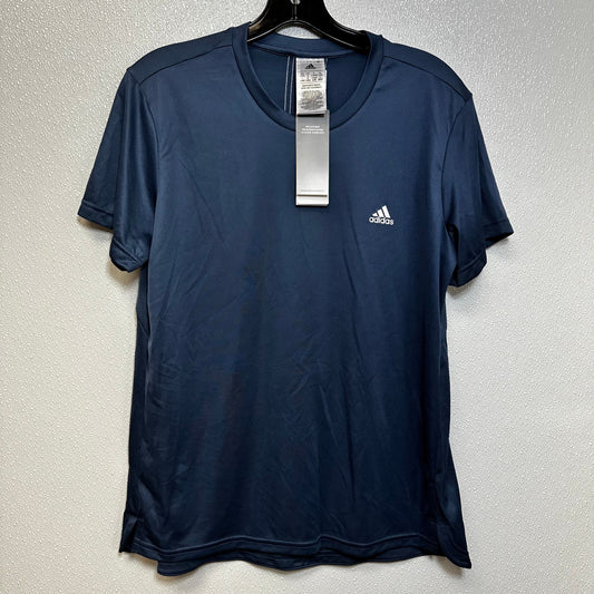 Blue Athletic Top Short Sleeve Adidas, Size L