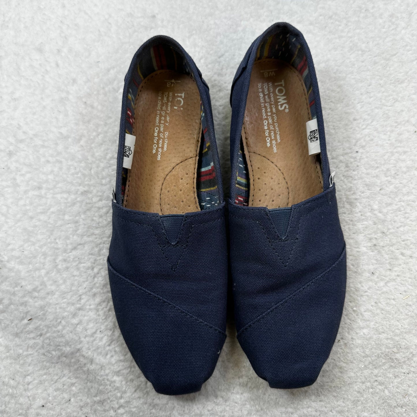 Shoes Flats Ballet By Toms In Navy, Size: 8