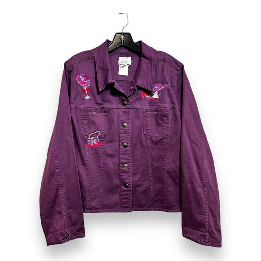 Jacket Denim By Christopher And Banks In Purple, Size: Xl