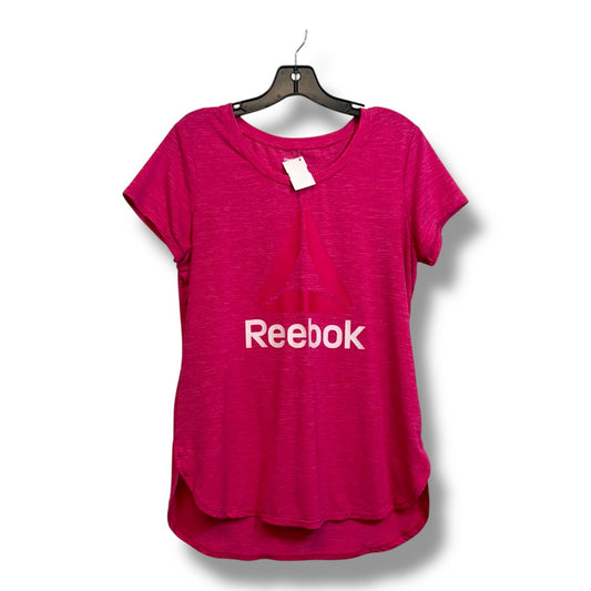 Athletic Top Short Sleeve By Reebok In Pink, Size: M