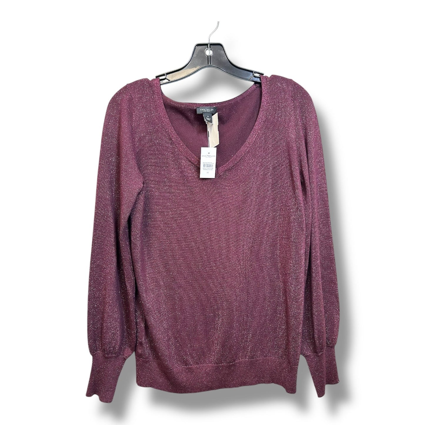 Sweater By Ann Taylor O In Burgundy, Size: M