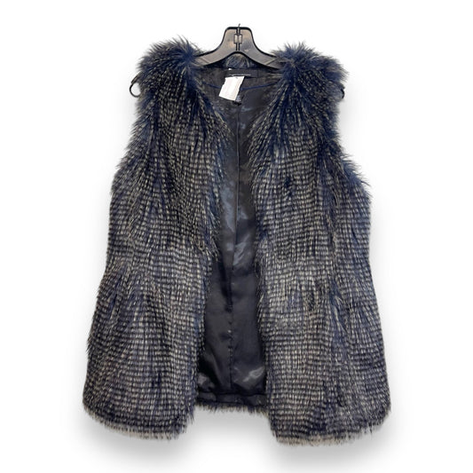 Vest Faux Fur & Sherpa By White House Black Market O In Black Blue, Size: S