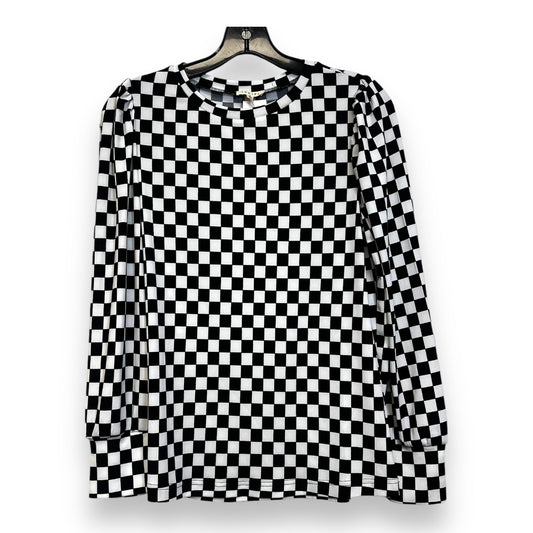 Top Long Sleeve By Jodifl In Checkered Pattern, Size: S