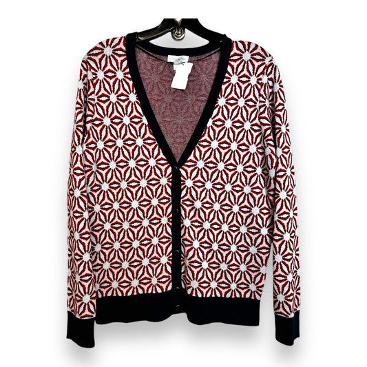 Cardigan By Charter Club In Blue Red & White, Size: M