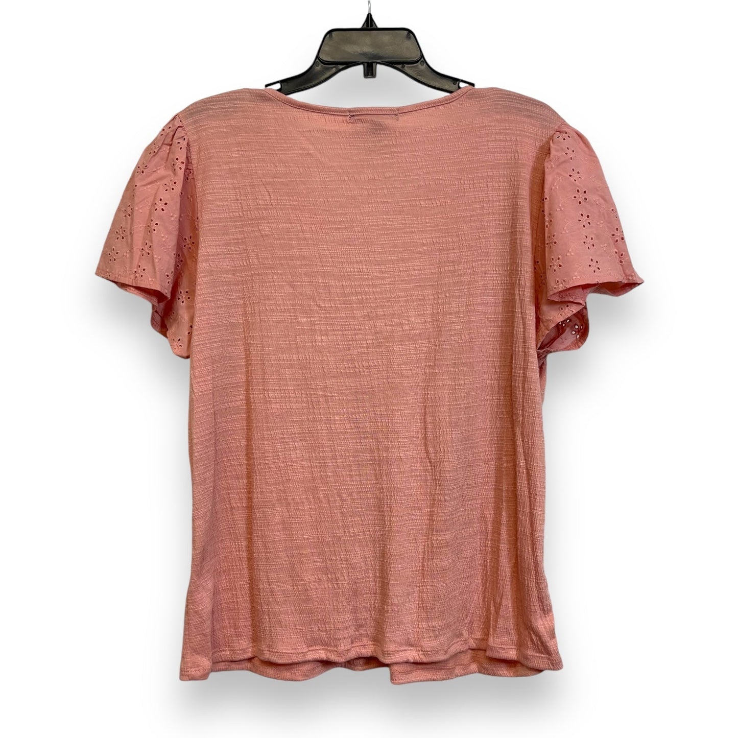 Top Short Sleeve By Adrienne Vittadini In Peach, Size: Xxl