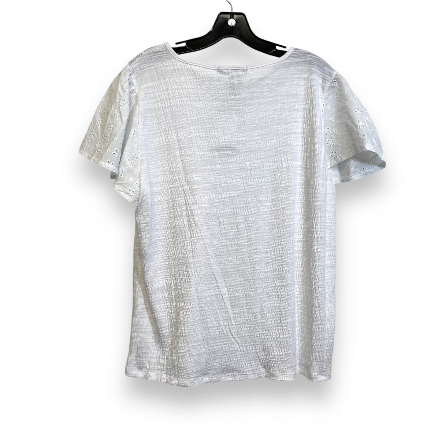 Top Short Sleeve By Adrienne Vittadini In White, Size: Xxl