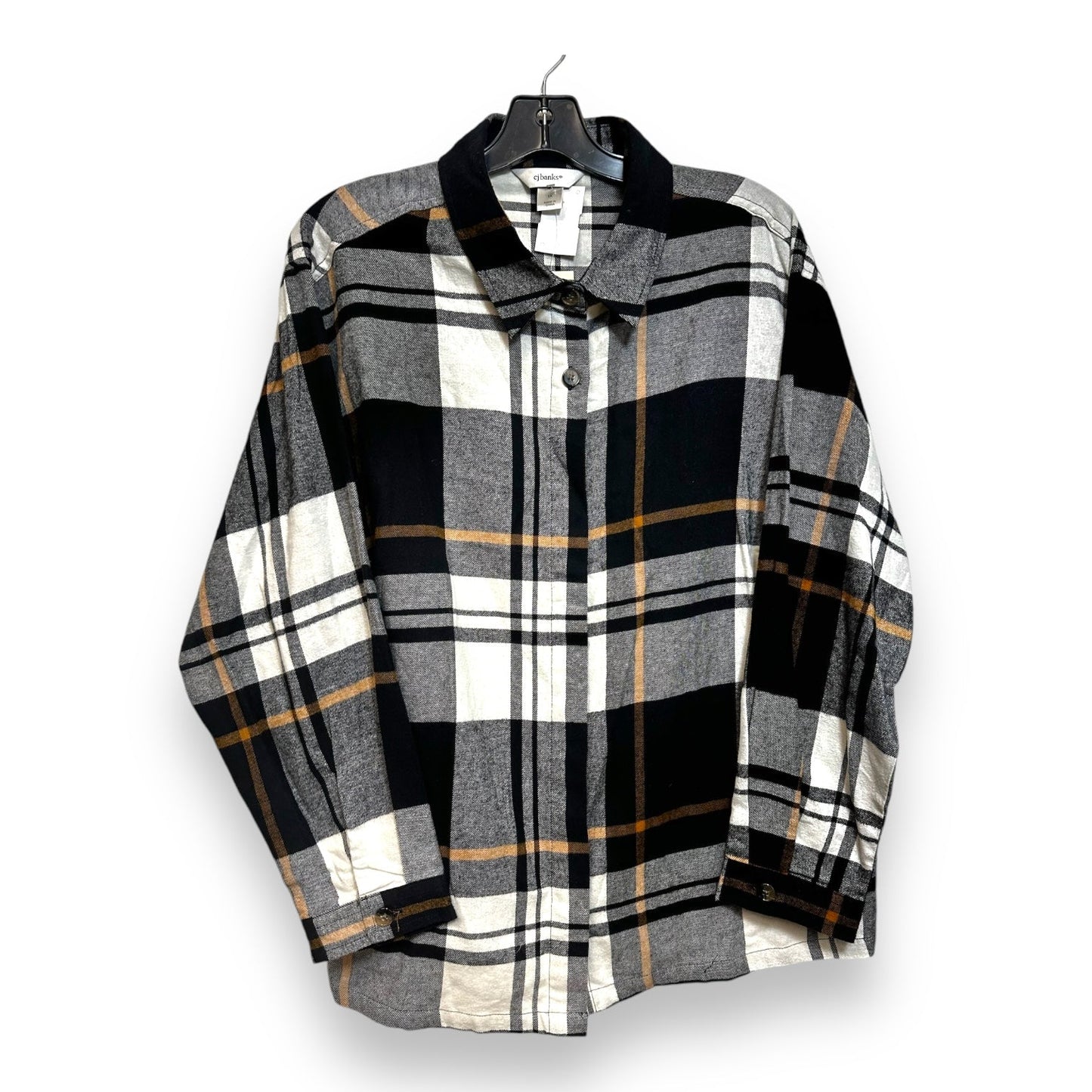 Top Long Sleeve By Cj Banks In Plaid Pattern