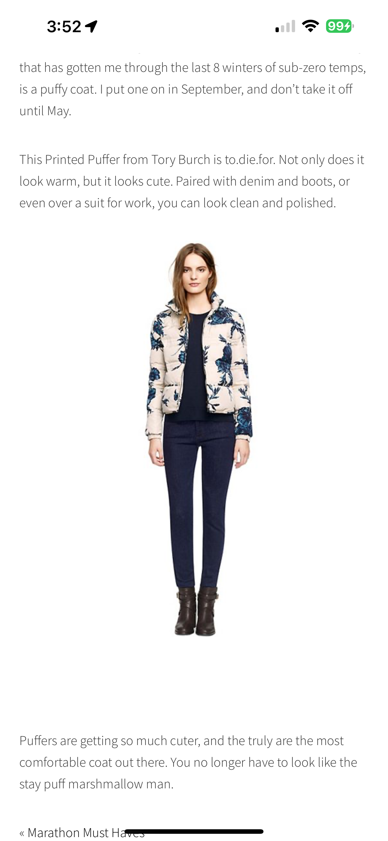 Ronda Down Filled Floral Puffer Jacket By Tory Burch In Floral Print, Size: S