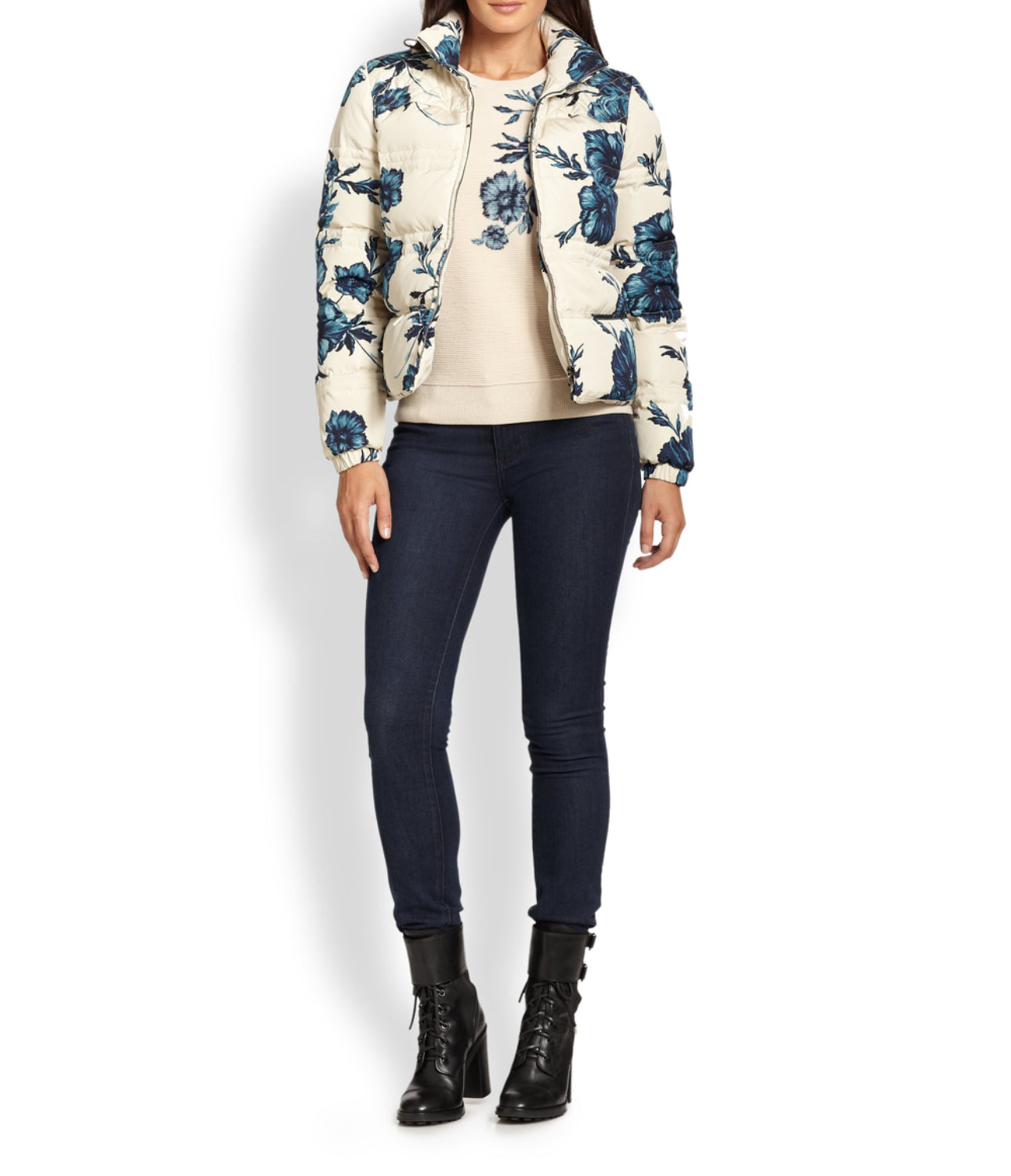 Ronda Down Filled Floral Puffer Jacket By Tory Burch In Floral Print, Size: S