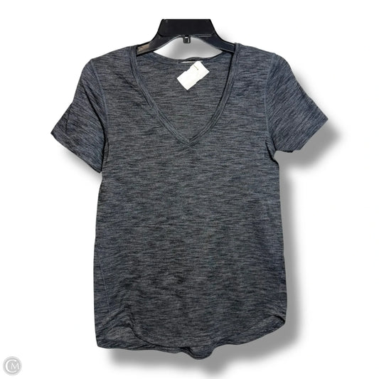 Athletic Top Short Sleeve By Lululemon In Grey, Size: S