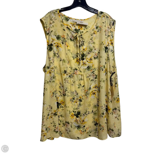 Top Sleeveless By Emaline In Yellow, Size: 2x