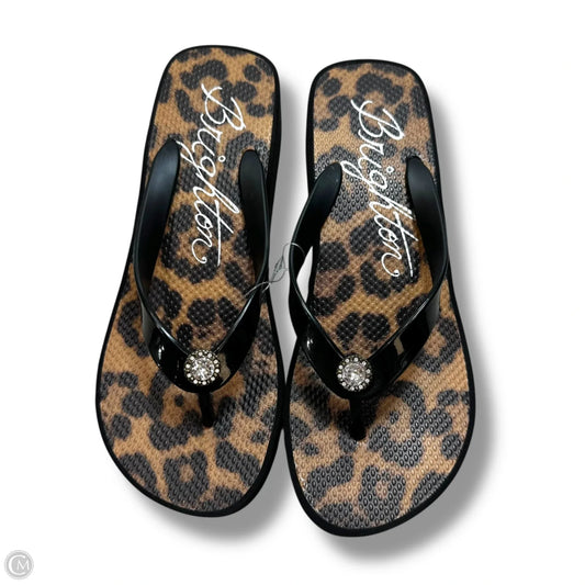 Sandals Flip Flops By Brighton In Animal Print, Size: 8