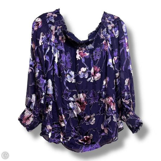 Top Long Sleeve By White House Black Market In Purple, Size: S