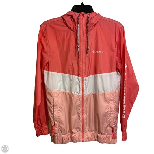 Jacket Windbreaker By Columbia In Coral, Size: S