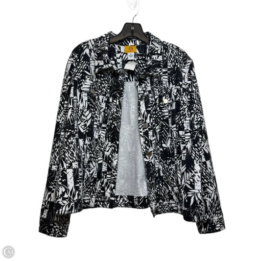 Jacket Denim By Ruby Rd In Black & White, Size: Xl