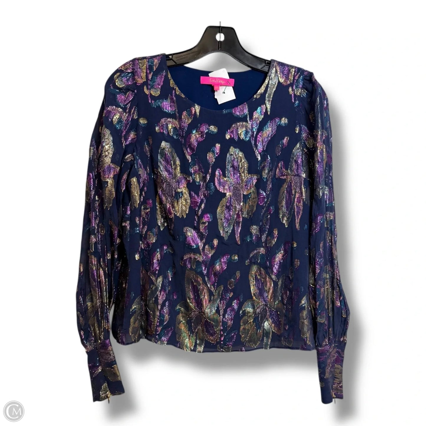 Top Long Sleeve Designer By Lilly Pulitzer In Navy, Size: Xs