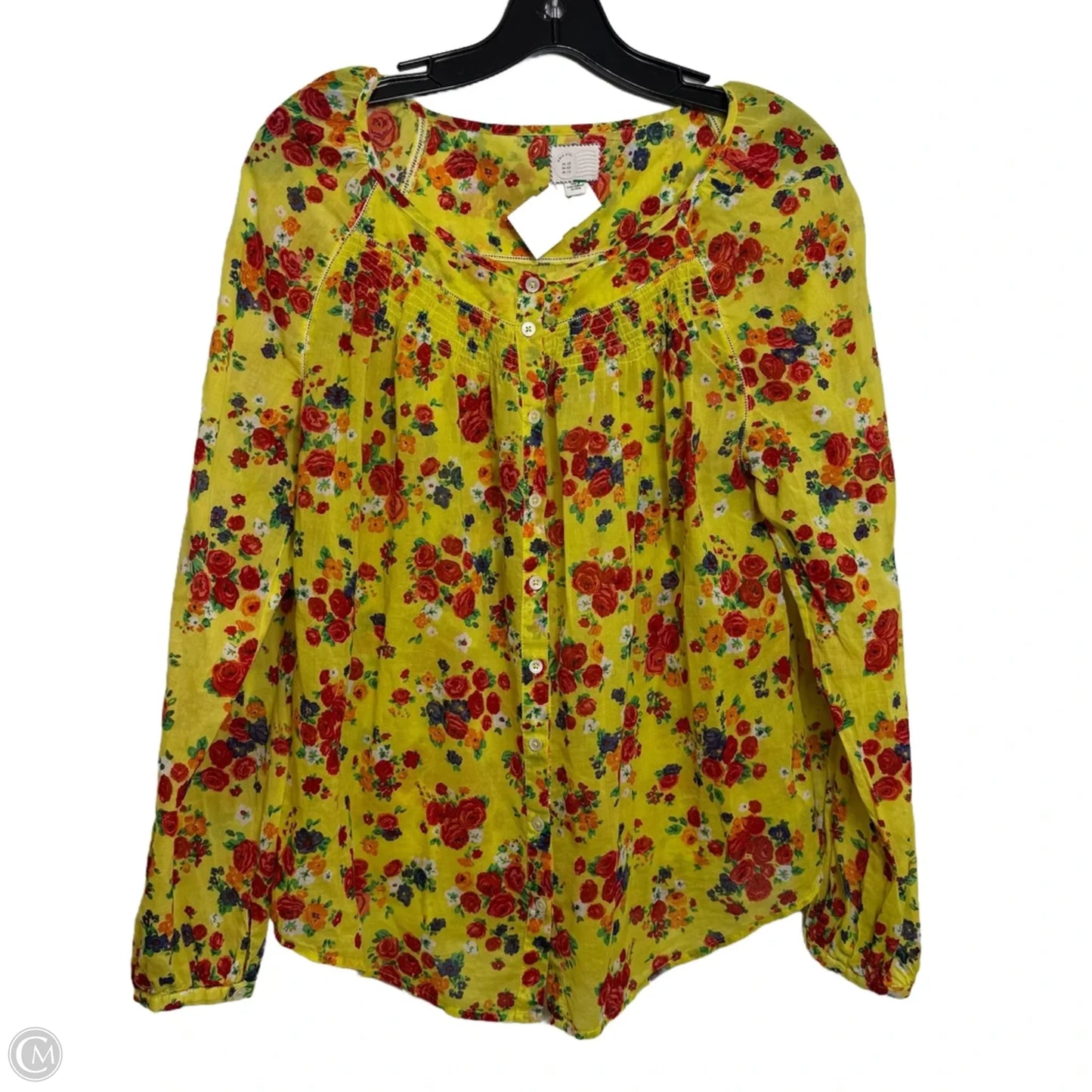 Top Long Sleeve By Maeve In Yellow, Size: M