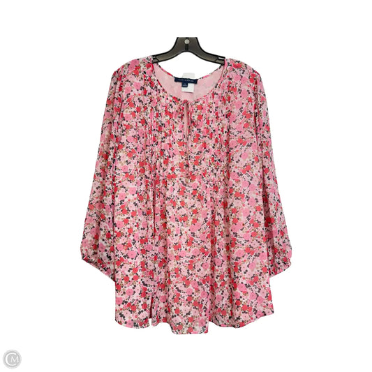 Top Long Sleeve By Tommy Hilfiger In Pink, Size: 1x