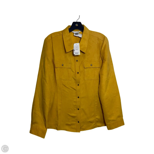 Top Long Sleeve By Christopher And Banks In Yellow, Size: L