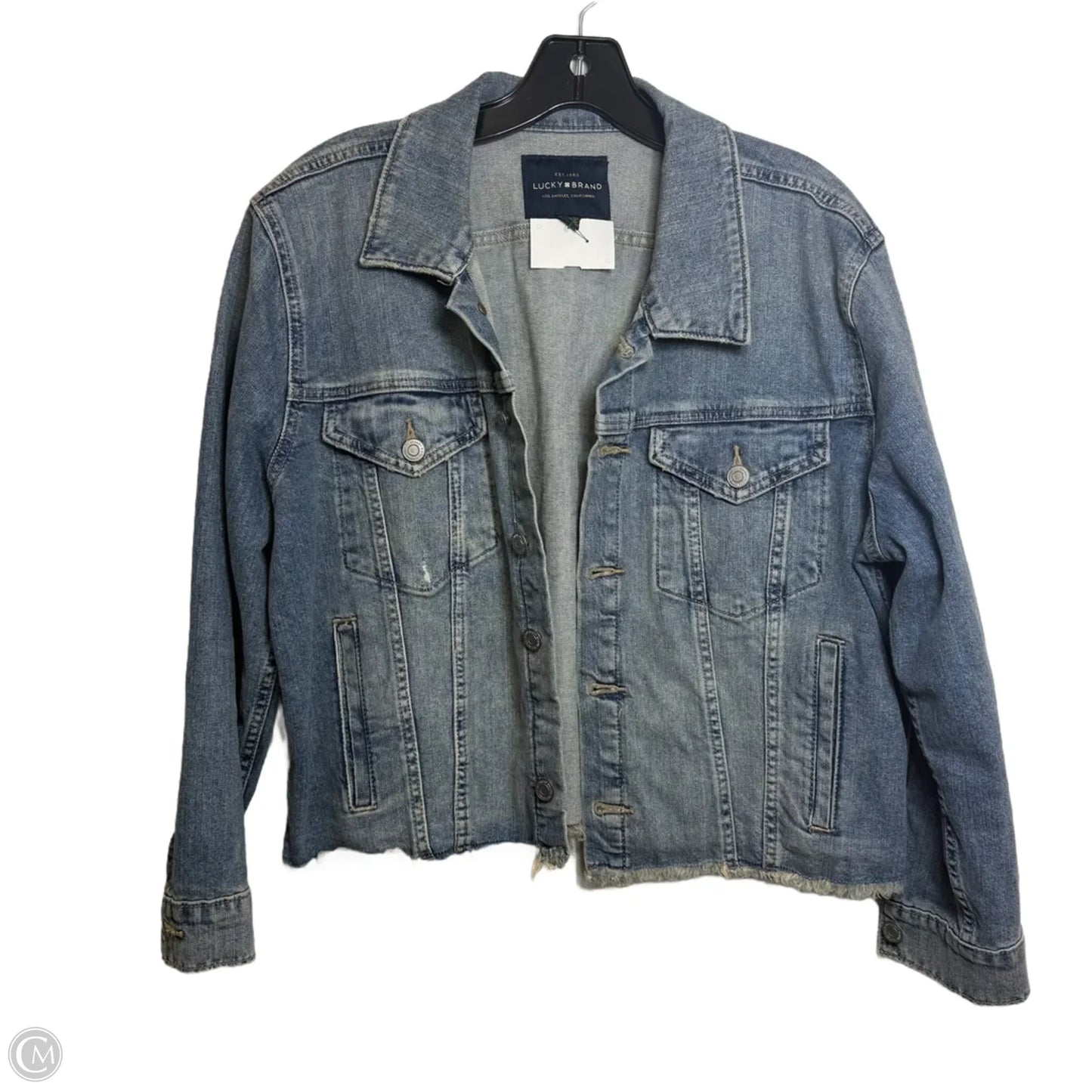 Jacket Denim By Lucky Brand In Blue Denim, Size: Xl