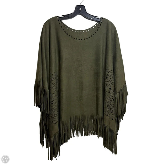 Poncho By Clothes Mentor In Green, Size: Osfm