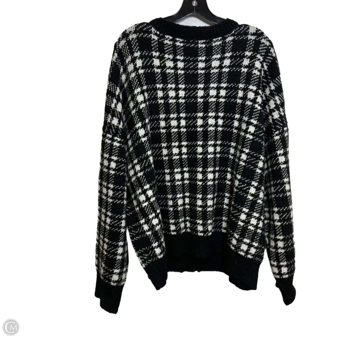 Cardigan By Cato In Black & White, Size: 2x