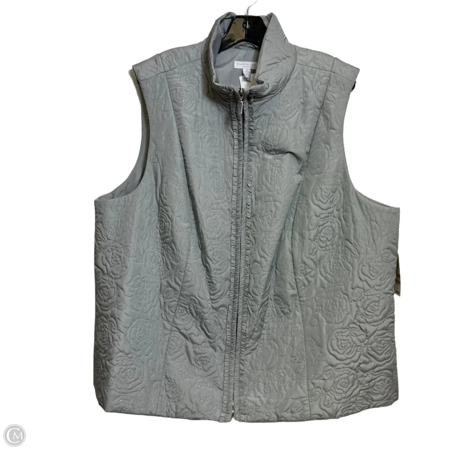 Vest Puffer & Quilted By Charter Club In Grey, Size: 3x