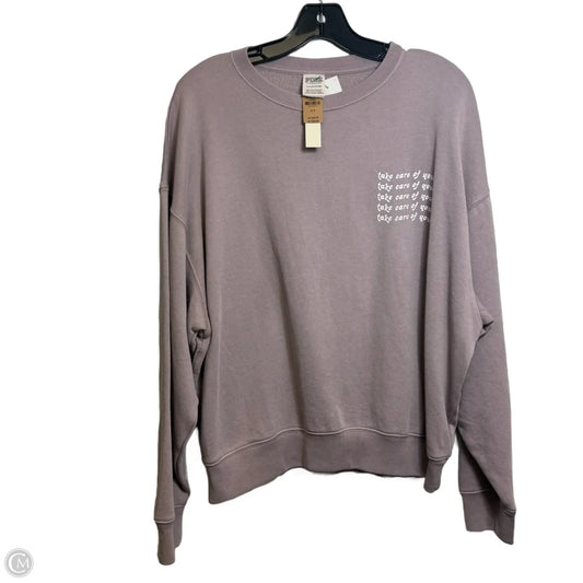 Sweatshirt Crewneck By Pink In Purple, Size: S
