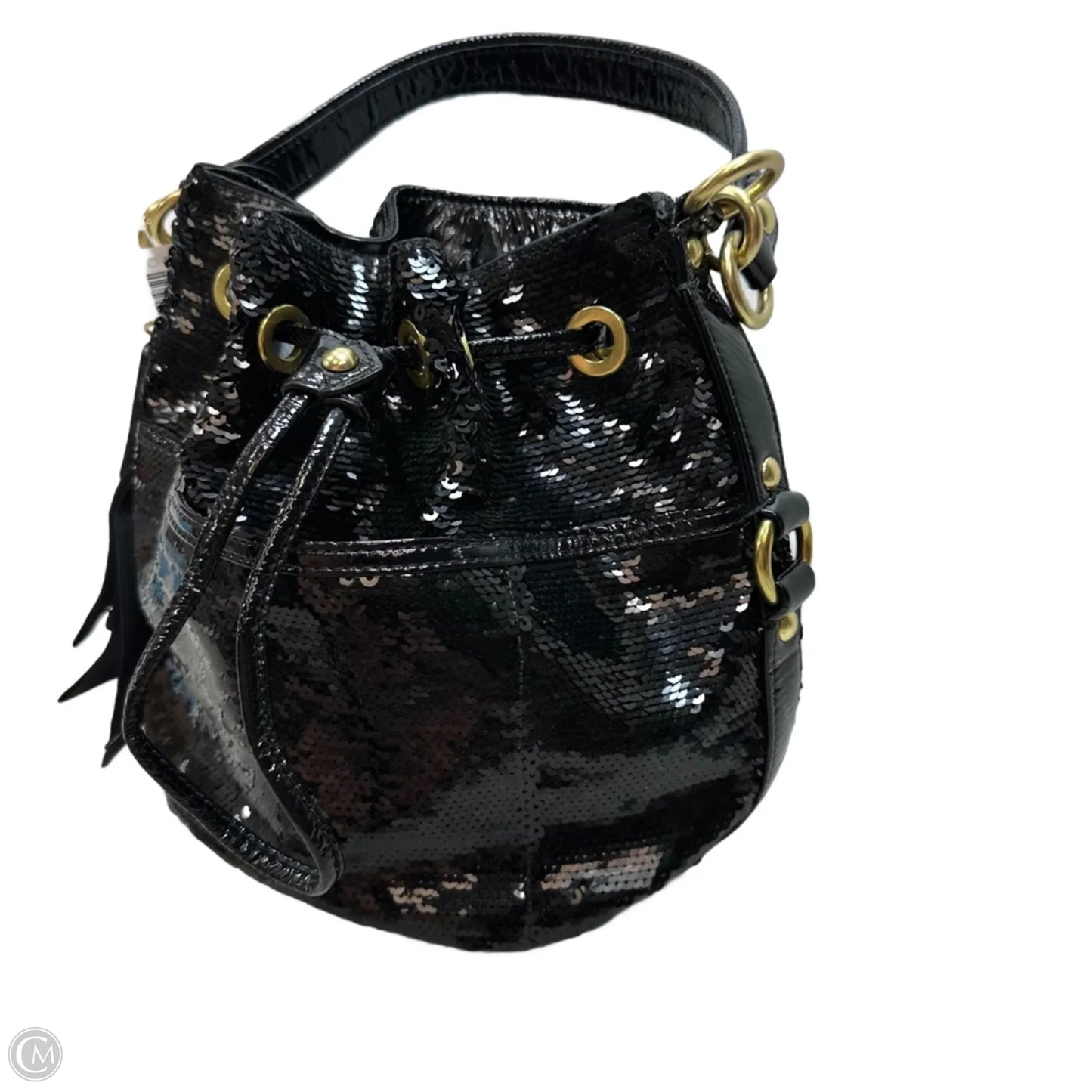 Poppy sequin cinch Handbag Designer By Coach, Size: Small