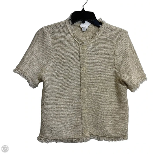 Sweater Short Sleeve By J. Crew In Tan & White, Size: S