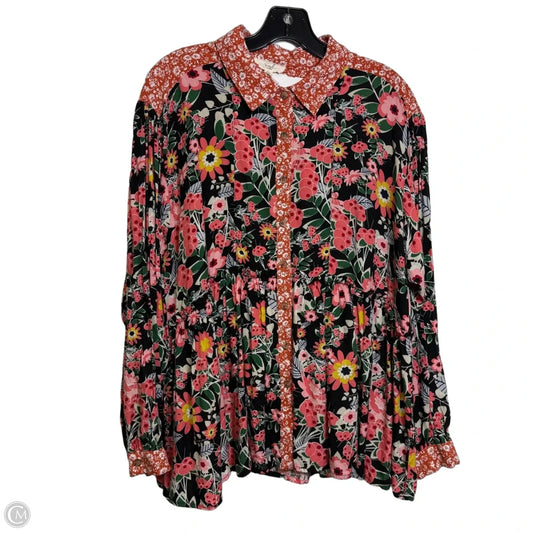 Top Long Sleeve By Easel In Multi-colored, Size: L