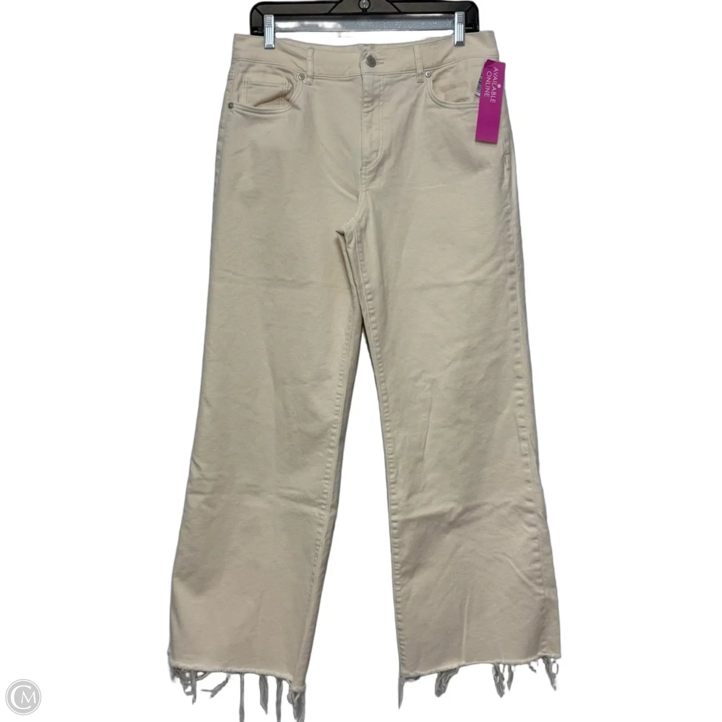 Jeans mid rise Wide Leg By Loft In Ivory, Size: 10