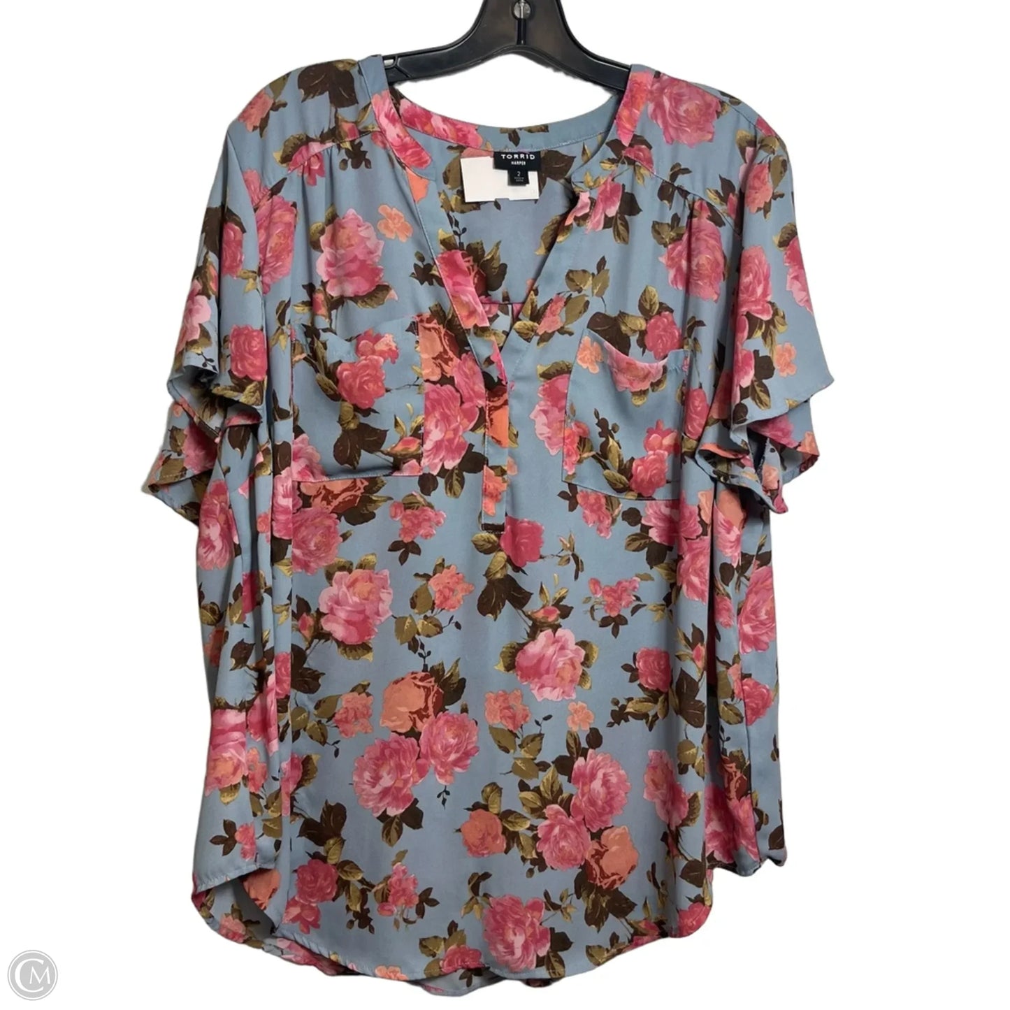 Top Short Sleeve By Torrid In Floral Print, Size: 2x