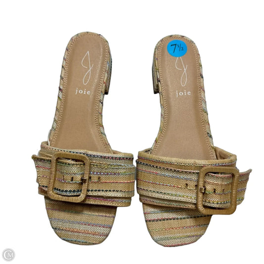 Sandals Flats By Clothes Mentor In Tan, Size: 7.5