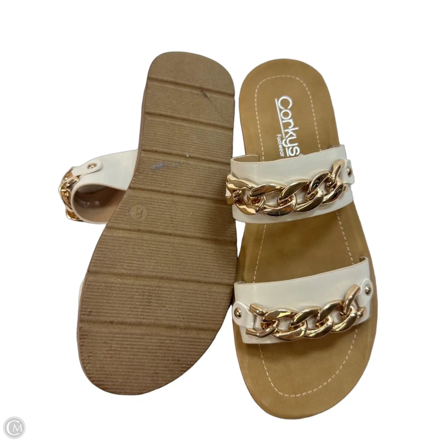 Sandals Flats By Corkys In Ivory, Size: 8