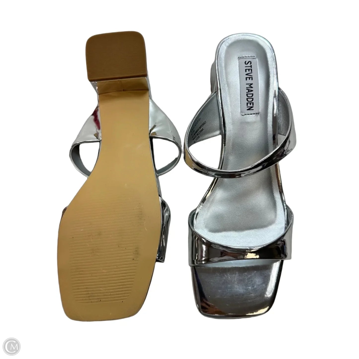 Sandals Flats By Steve Madden In Silver, Size: 8.5