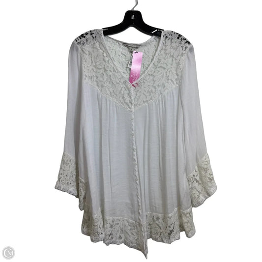 Top Long Sleeve By Zac And Rachel In White, Size: 2x