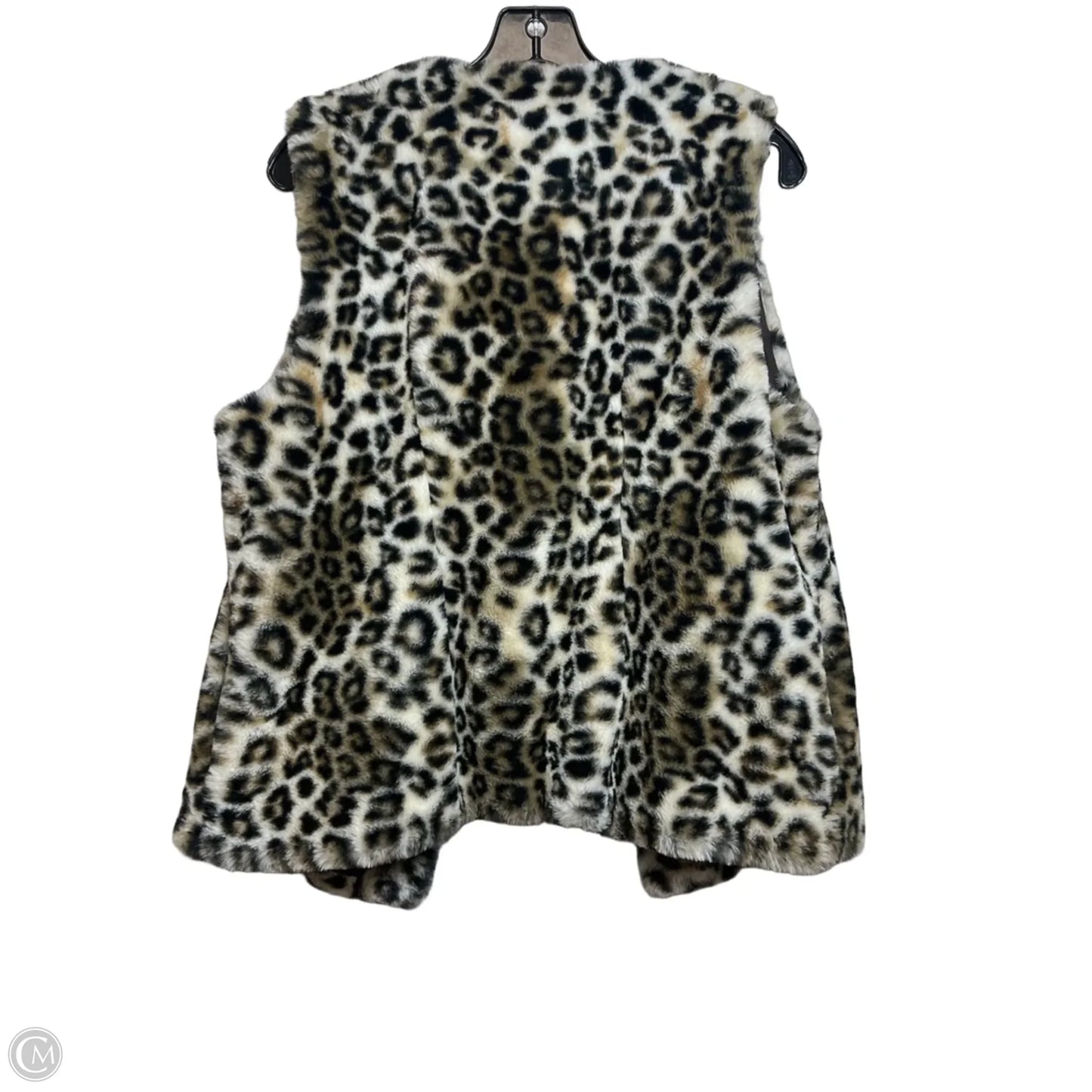 Vest Faux Fur & Sherpa By Chicos In Animal Print, Size: S