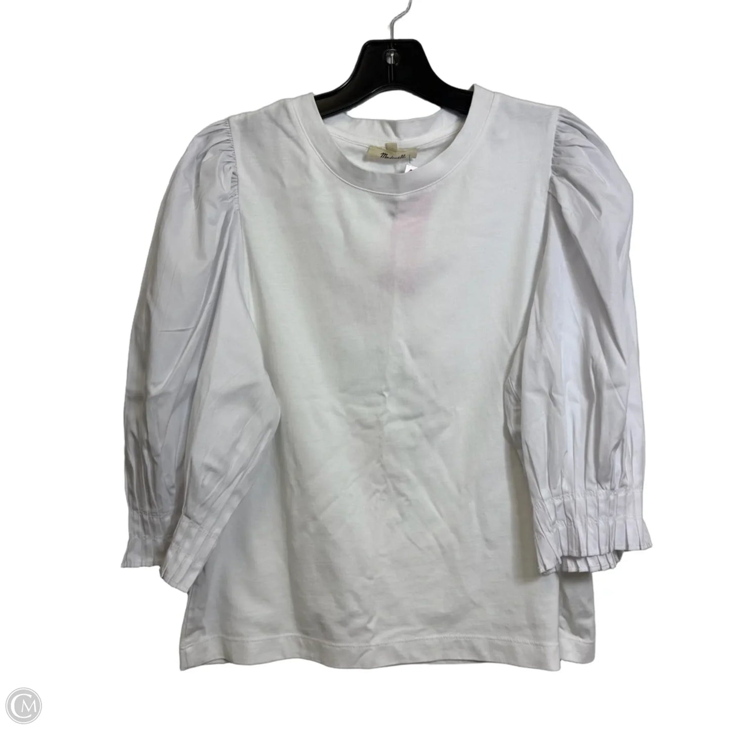 Top 3/4 Sleeve By Madewell In White, Size: L