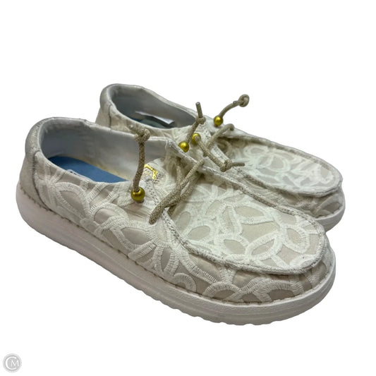 Shoes Flats By Hey Dude In Ivory, Size: 8