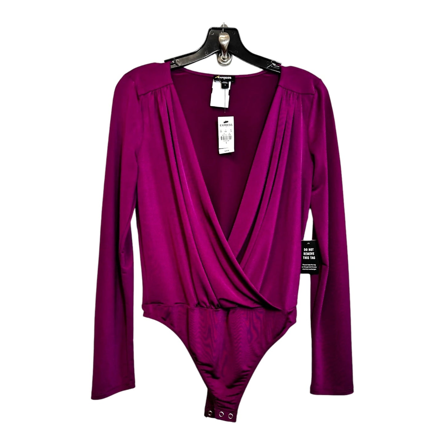 Bodysuit By Express O In Burgundy, Size: S