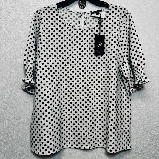 Polkadot Top Short Sleeve Adrianna Papell, Size Xl