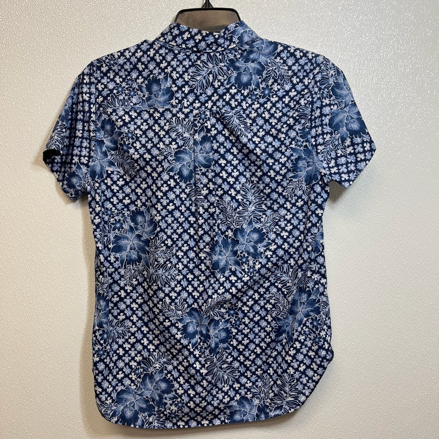 Top Short Sleeve By Lands End In Blue White, Size: S