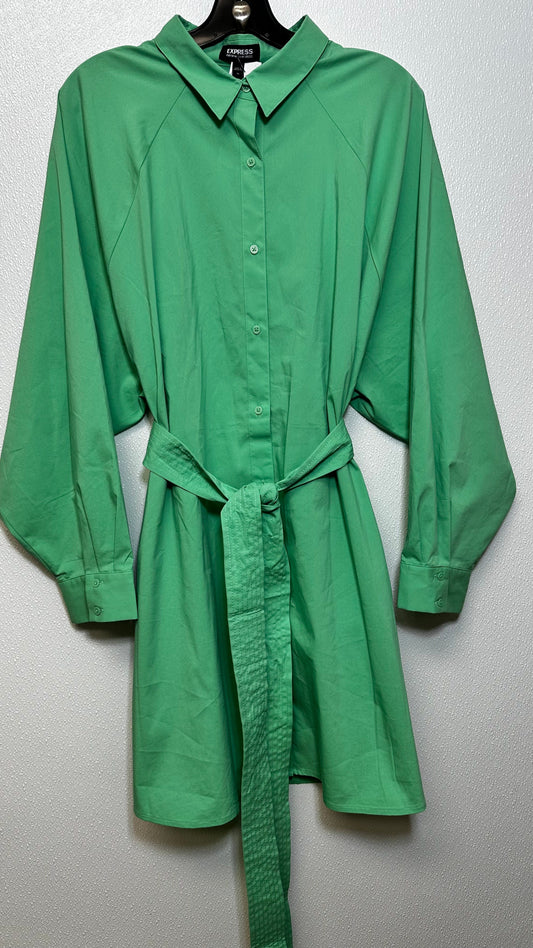 Green Dress Casual Midi Express, Size Xl