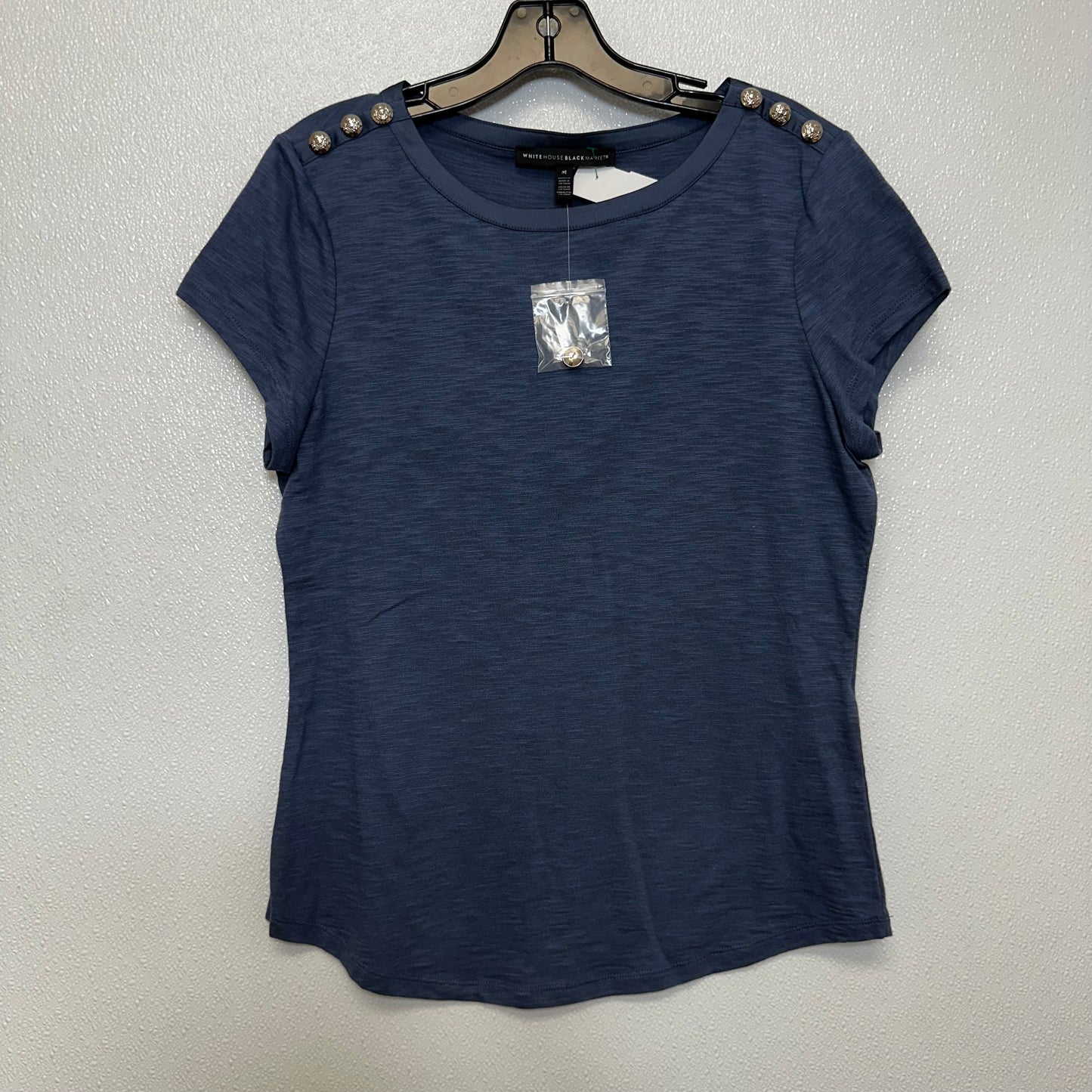 Blue Top Short Sleeve White House Black Market, Size M