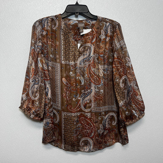 Top Long Sleeve By Chicos O In Print, Size: S